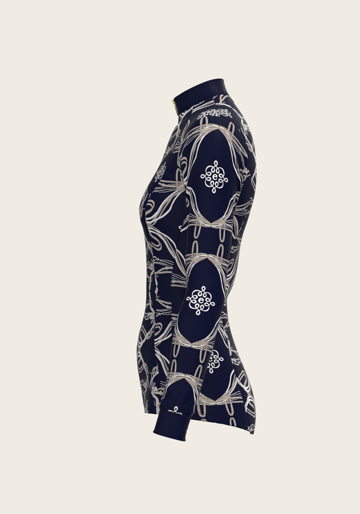 Image of Roped Bridles on Navy Quarter Zip Sun Shirt