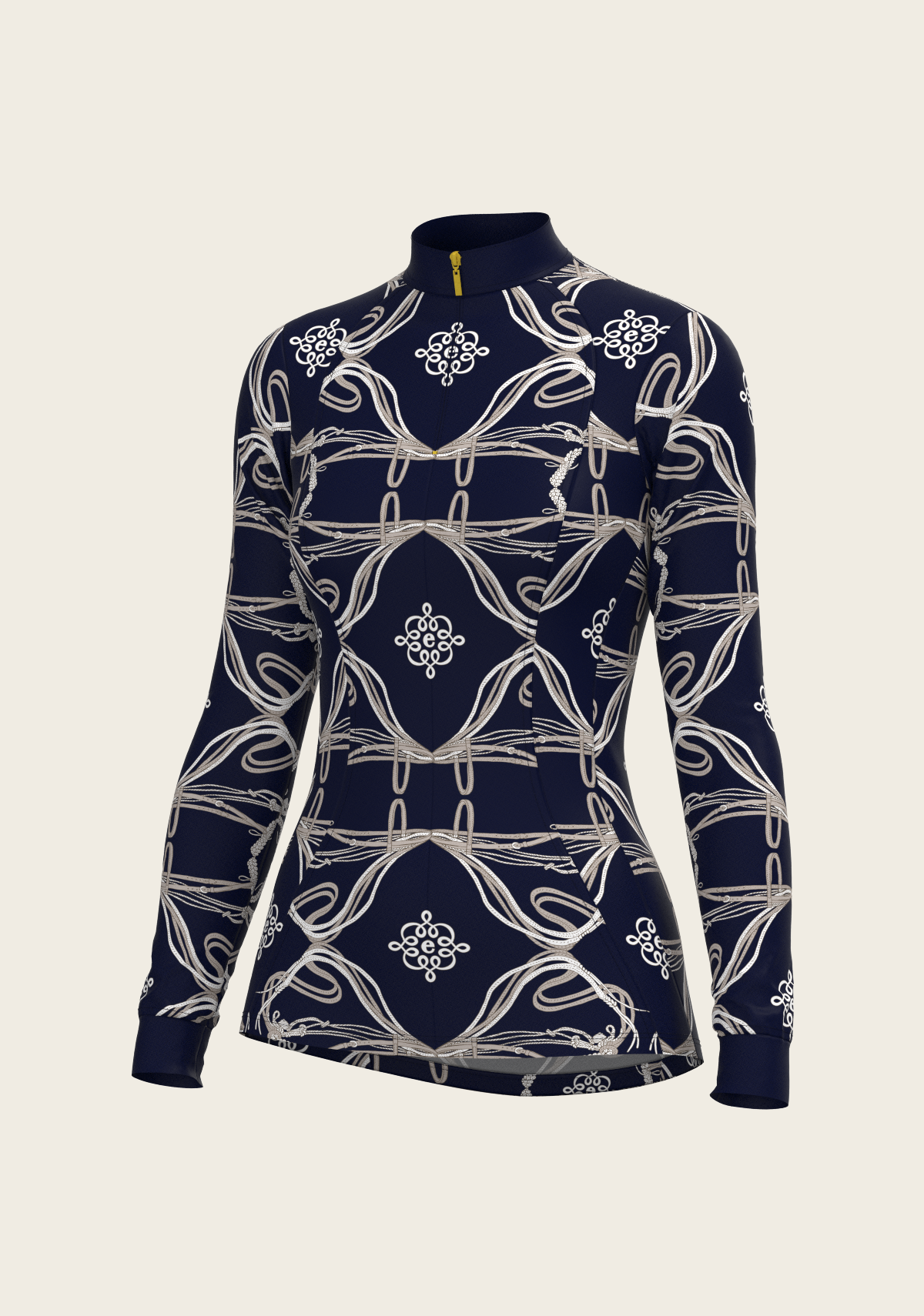 Roped Bridles on Navy Quarter Zip Sun Shirt