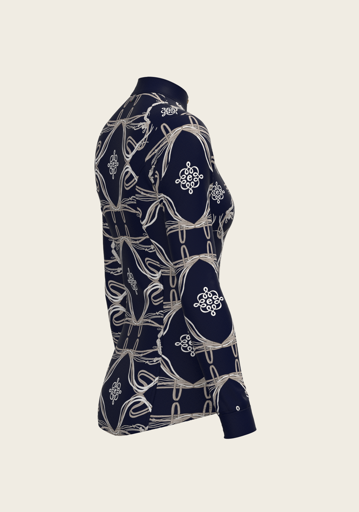 Image of Roped Bridles on Navy Quarter Zip Sun Shirt