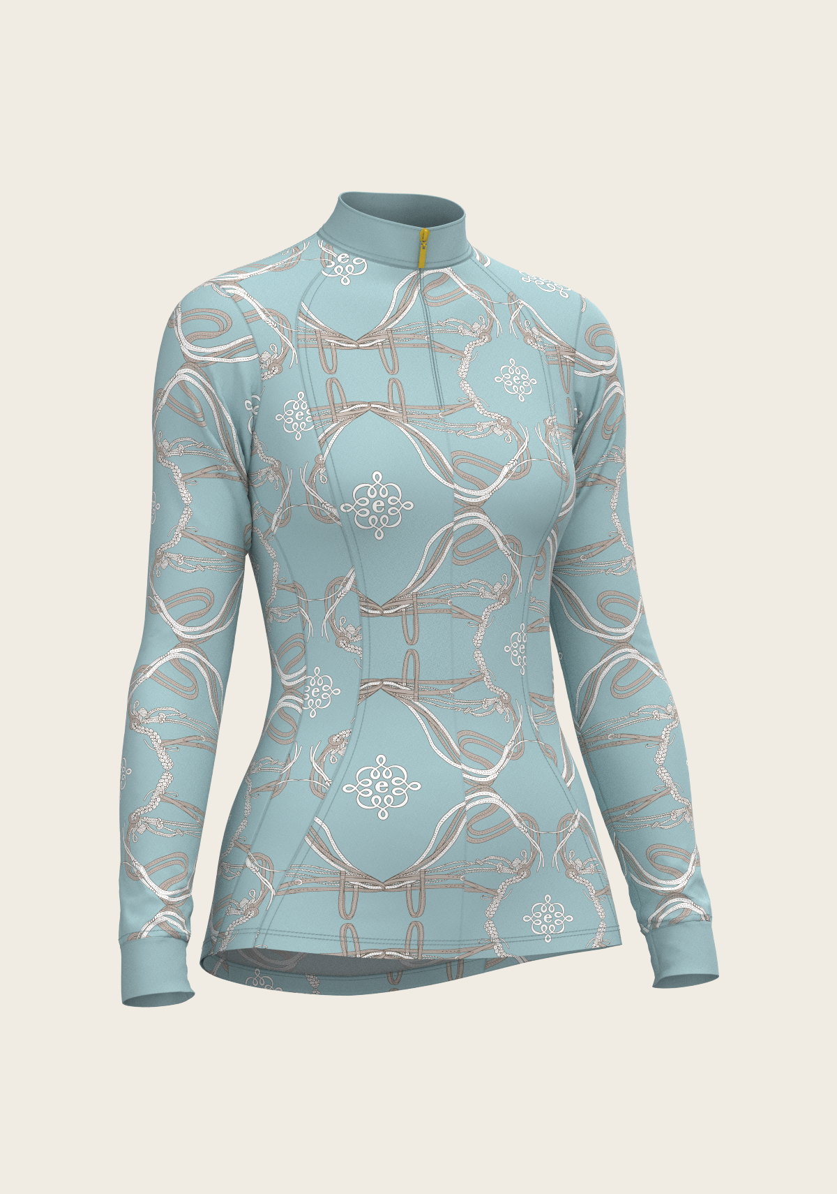 Image of Roped Bridles on Sky Blue Quarter Zip Sun Shirt