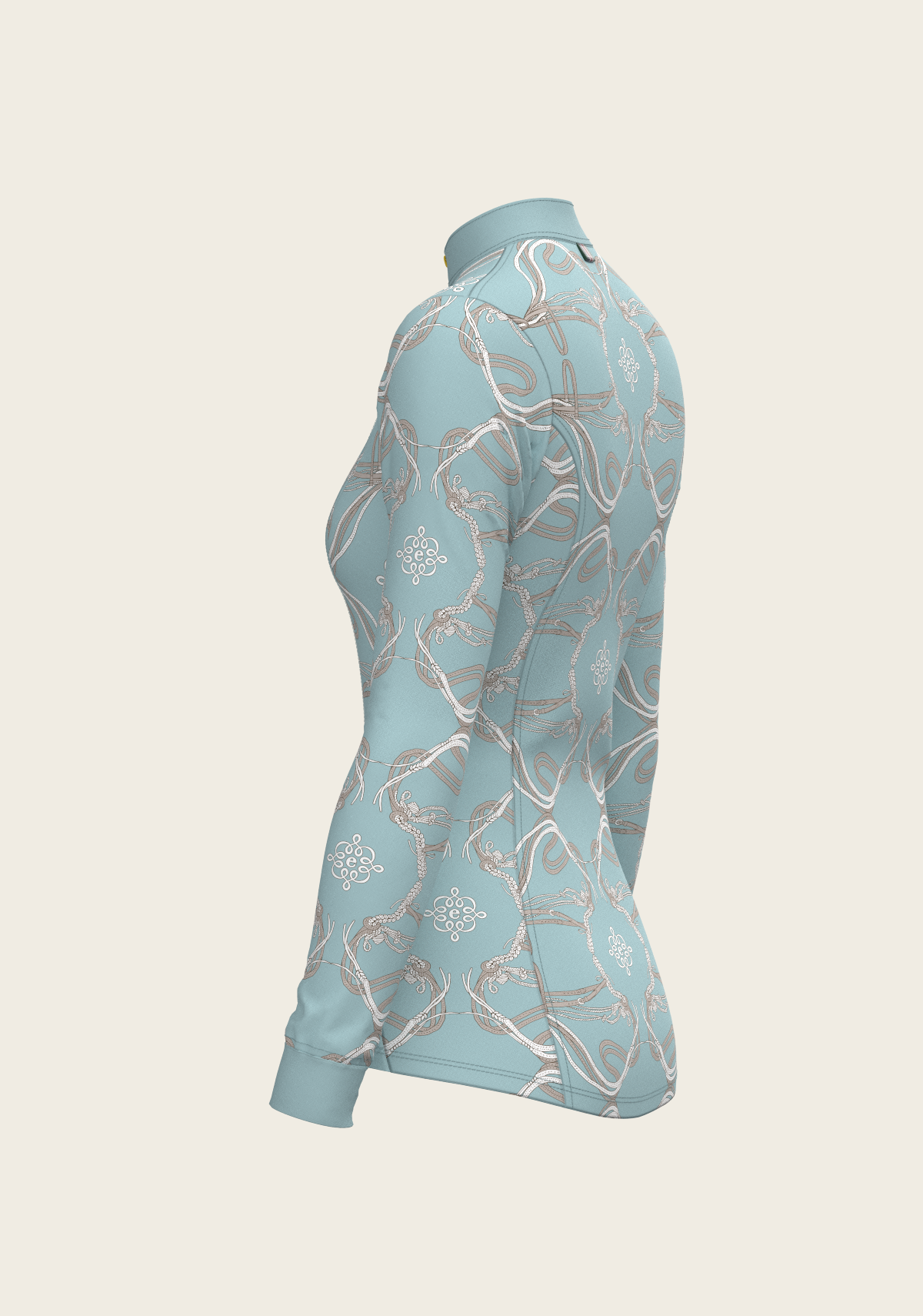 Image of Roped Bridles on Sky Blue Quarter Zip Sun Shirt