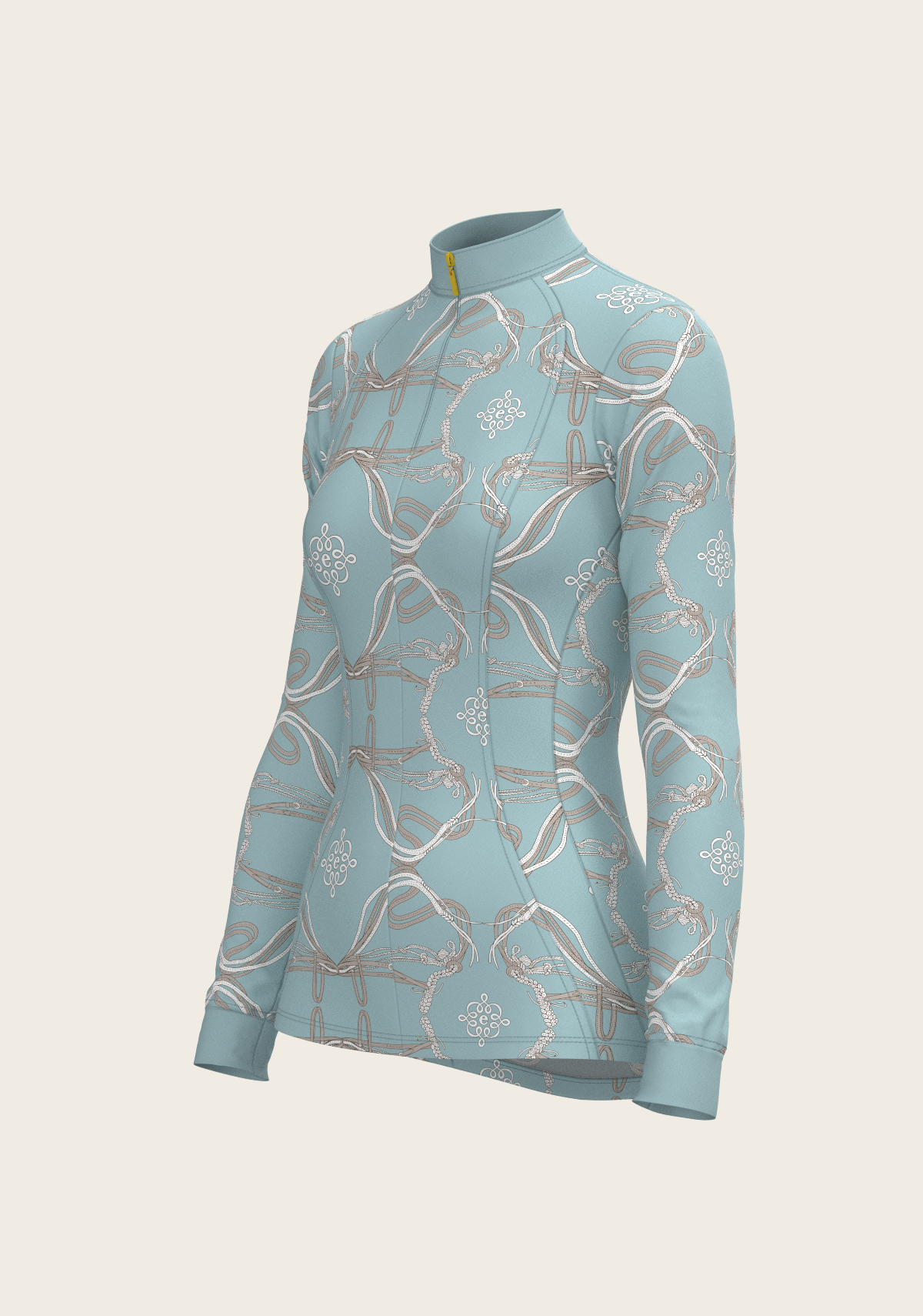 Image of Roped Bridles on Sky Blue Quarter Zip Sun Shirt
