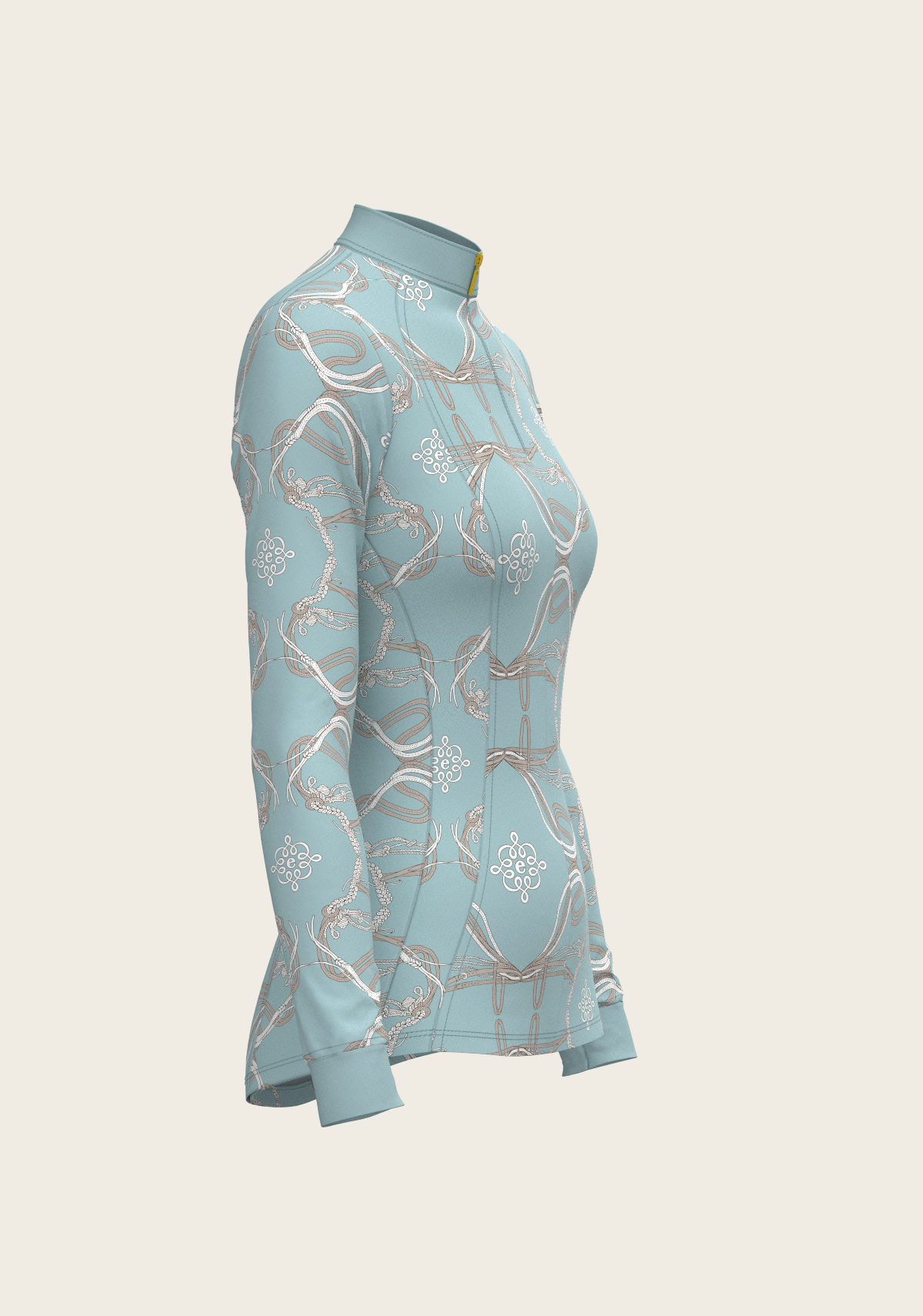 Image of Roped Bridles on Sky Blue Quarter Zip Sun Shirt