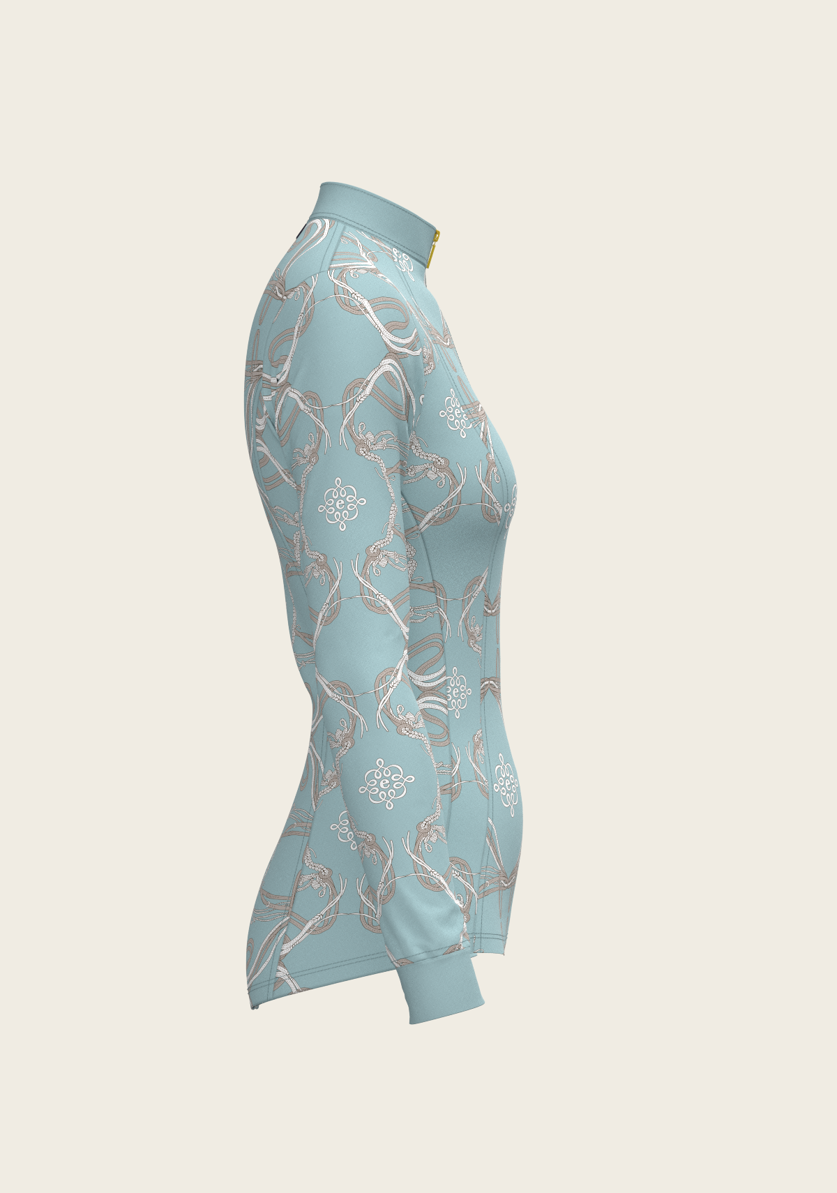 Image of Roped Bridles on Sky Blue Quarter Zip Sun Shirt