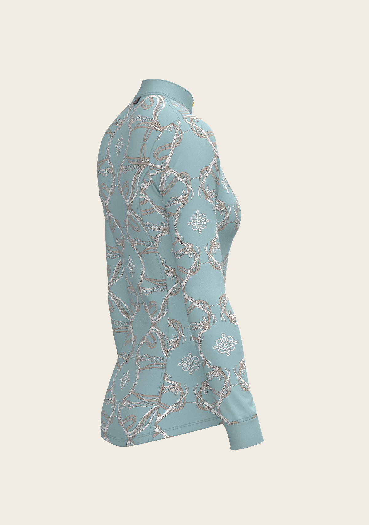 Image of Roped Bridles on Sky Blue Quarter Zip Sun Shirt