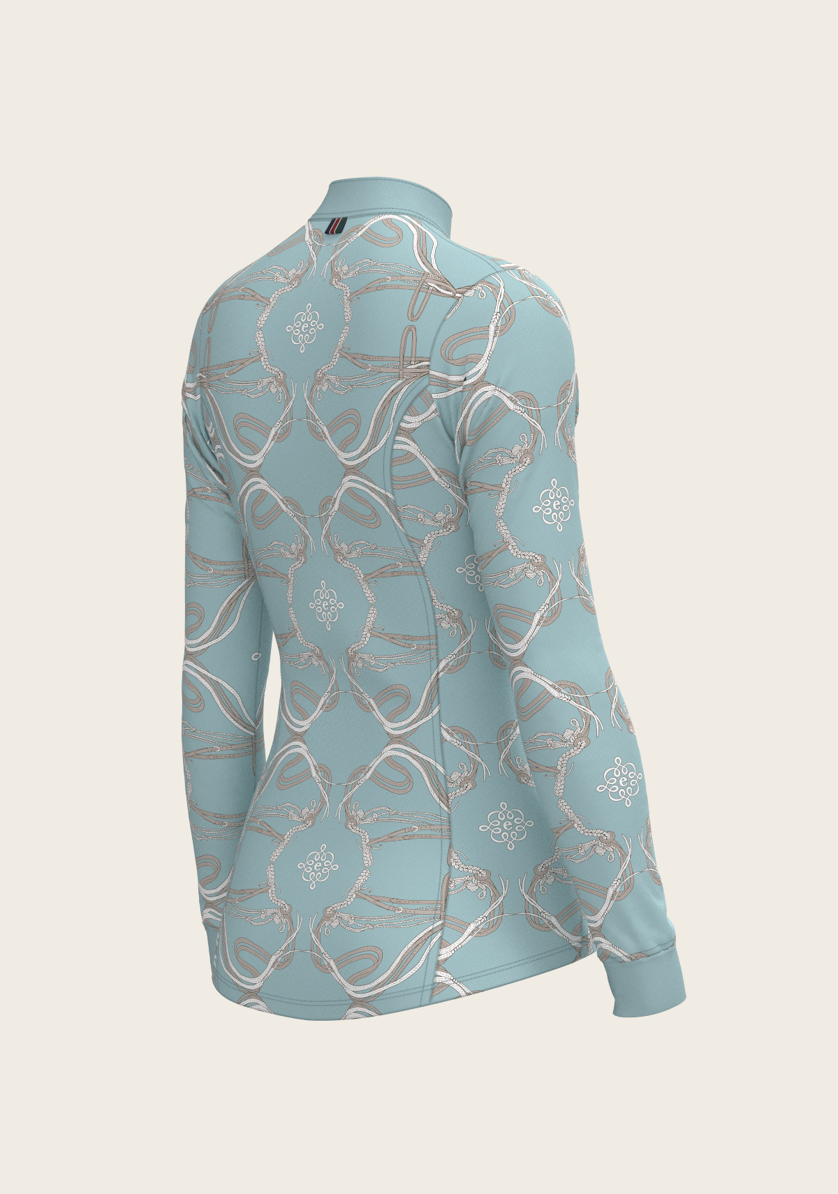 Image of Roped Bridles on Sky Blue Quarter Zip Sun Shirt
