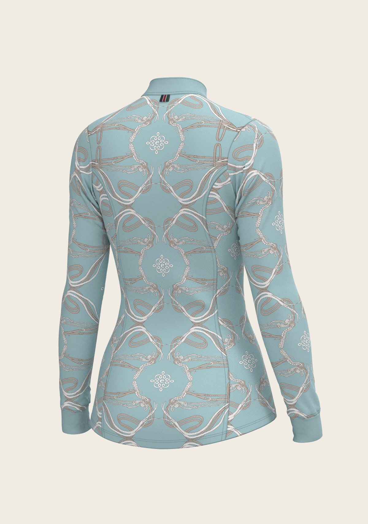 Image of Roped Bridles on Sky Blue Quarter Zip Sun Shirt