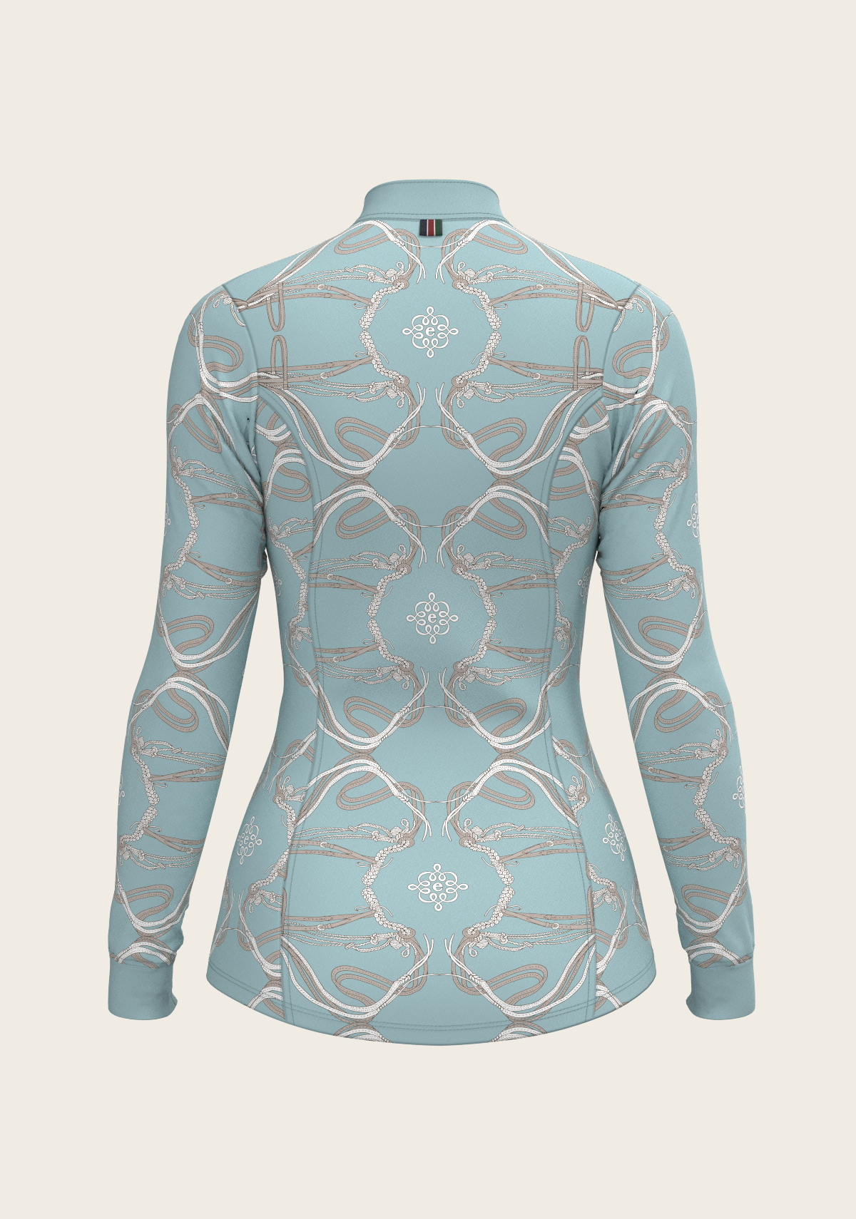 Roped Bridles on Sky Blue Quarter Zip Sun Shirt