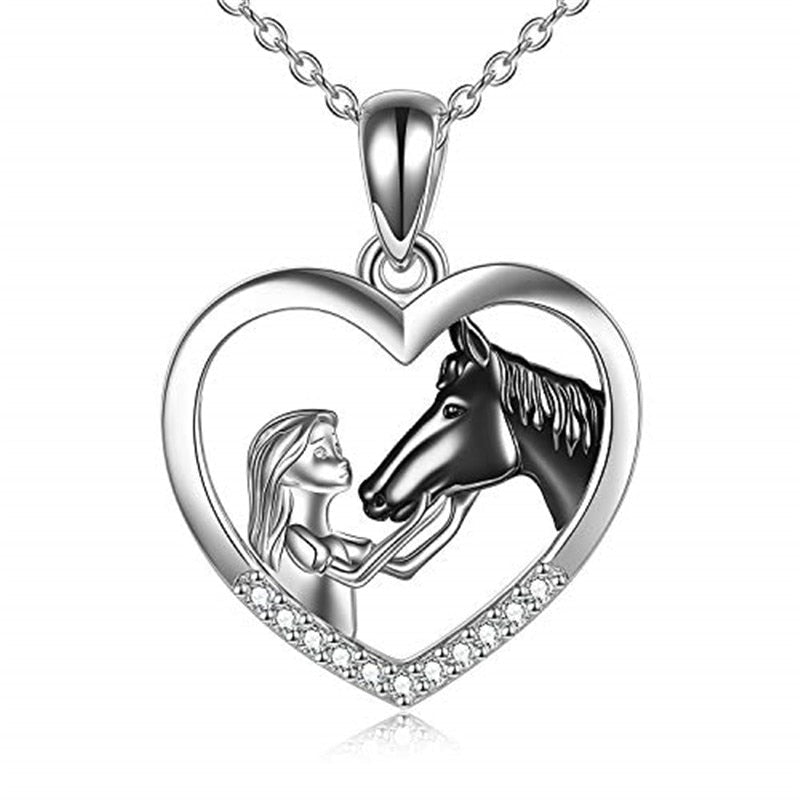 Image of 5 style Horse Pendant Necklace Sterling Silver Girls with Horse Gift Women Daughter Girls
