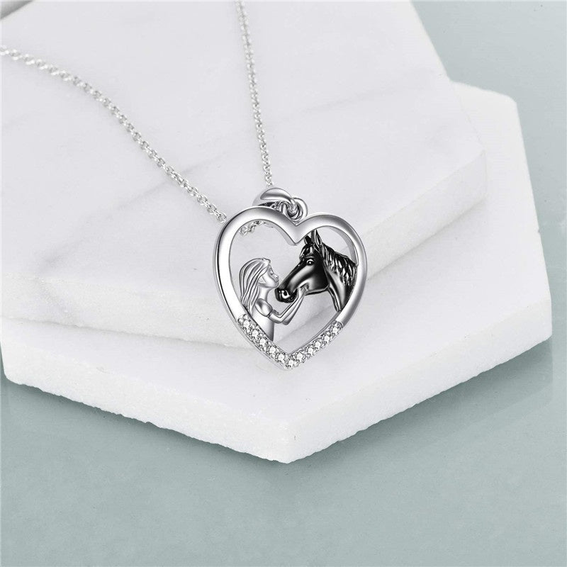 Image of 5 style Horse Pendant Necklace Sterling Silver Girls with Horse Gift Women Daughter Girls
