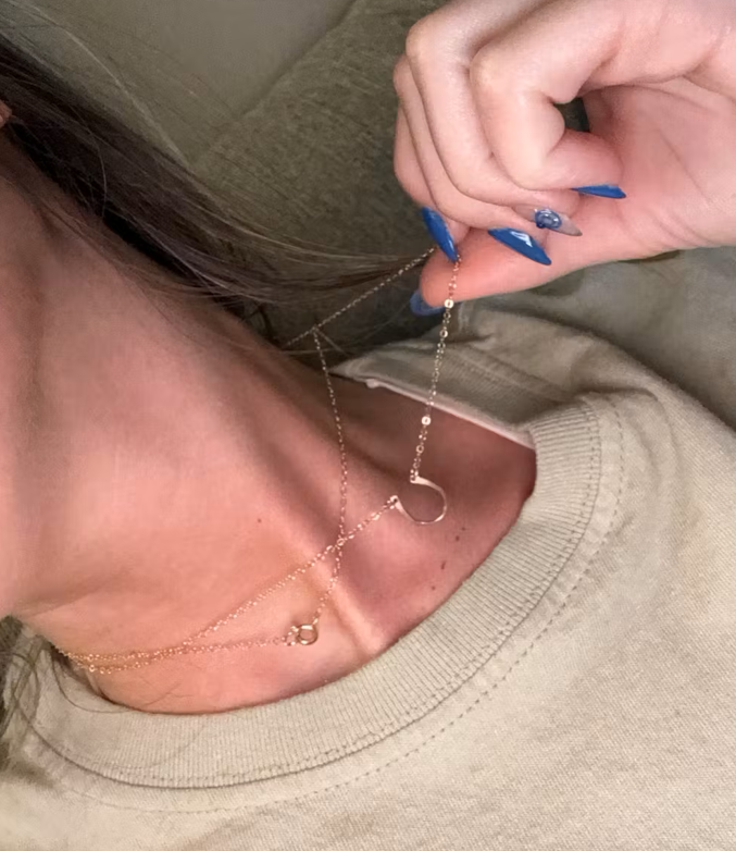 Image of Horseshoe Charm Necklace - 14k Gold Fill Necklace