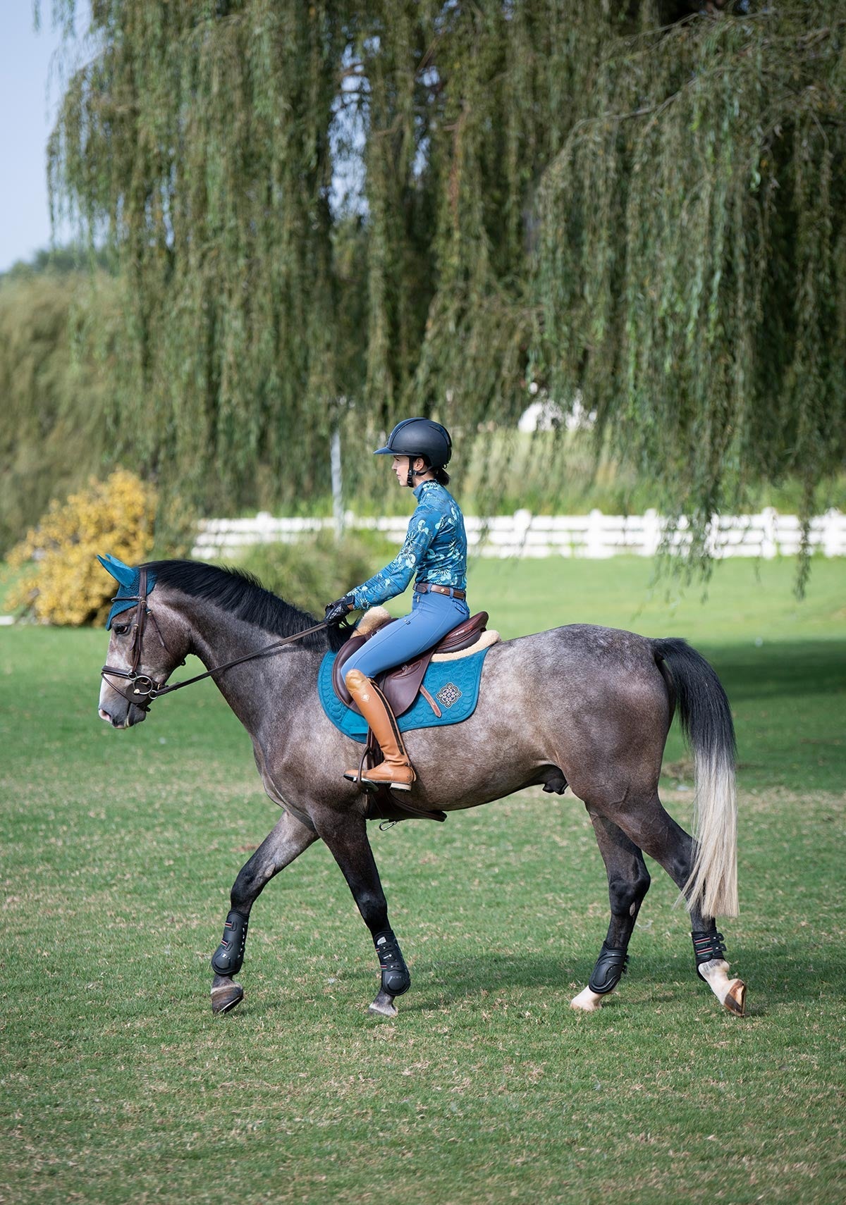 Image of Mint Magic on Harbor Blue Quarter Zip Sun Shirt