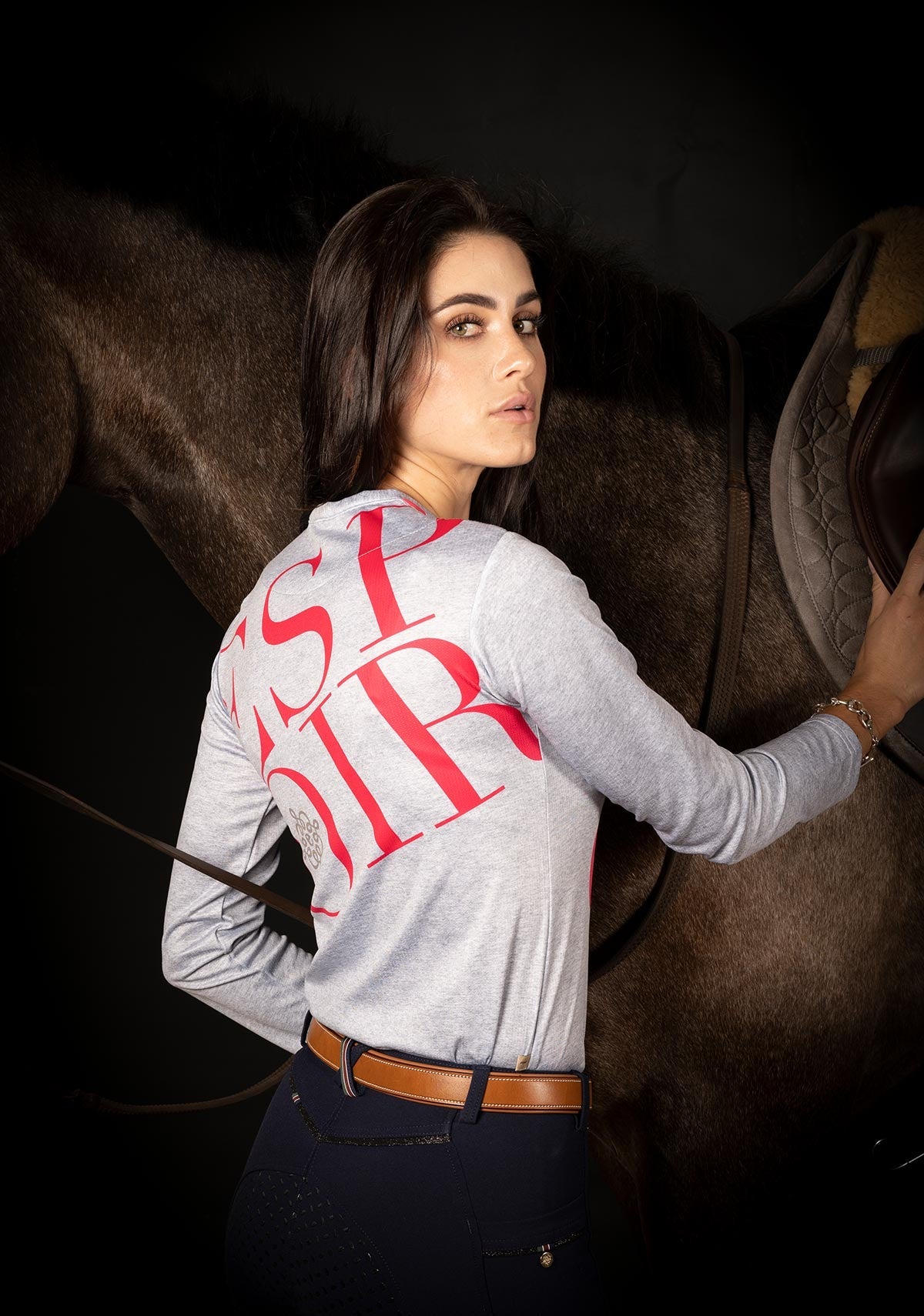 SALE  Espoir Hot Pink On Grey T-Shirt