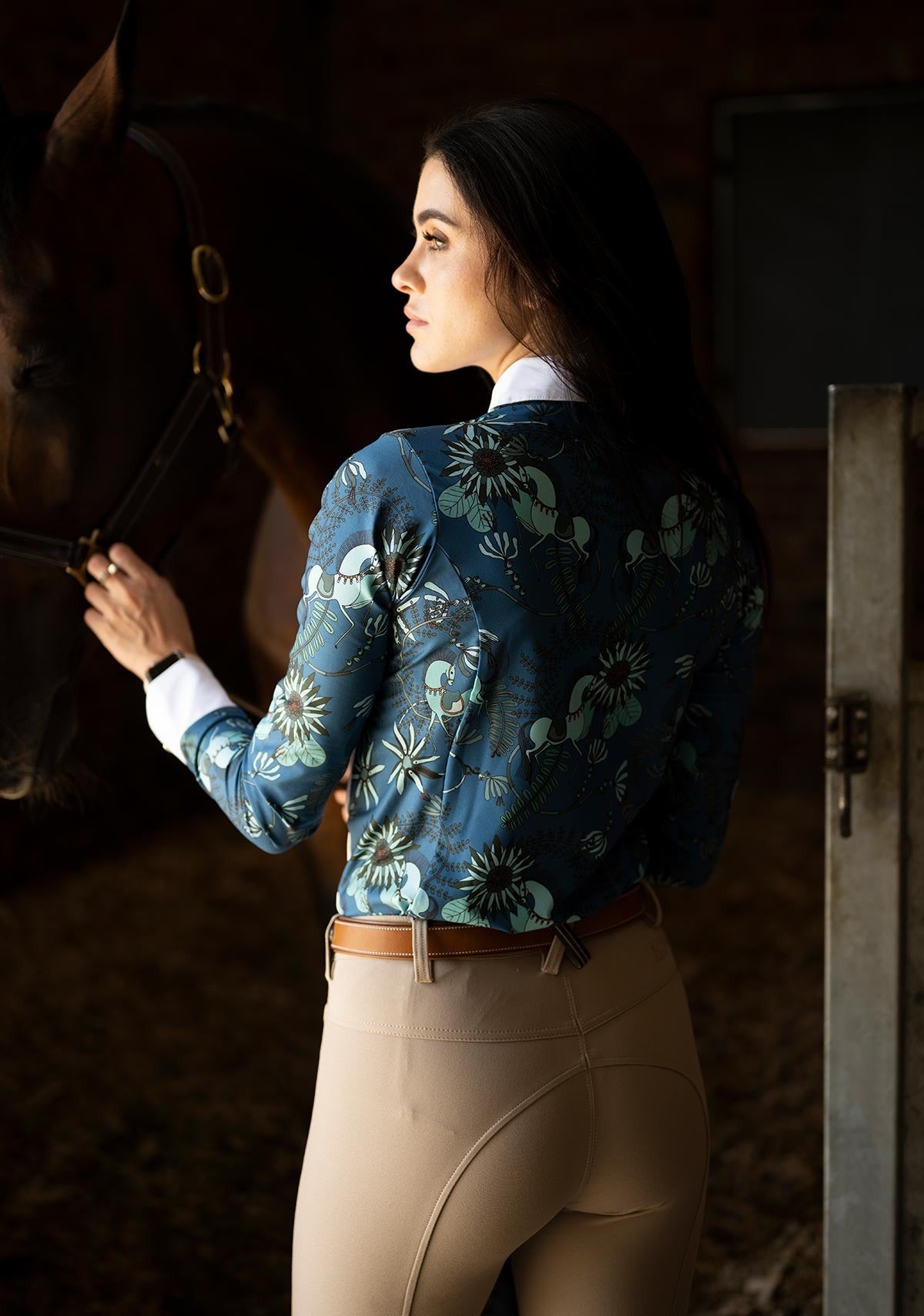 Image of Mint Magic on Harbor Blue Button Show Shirt