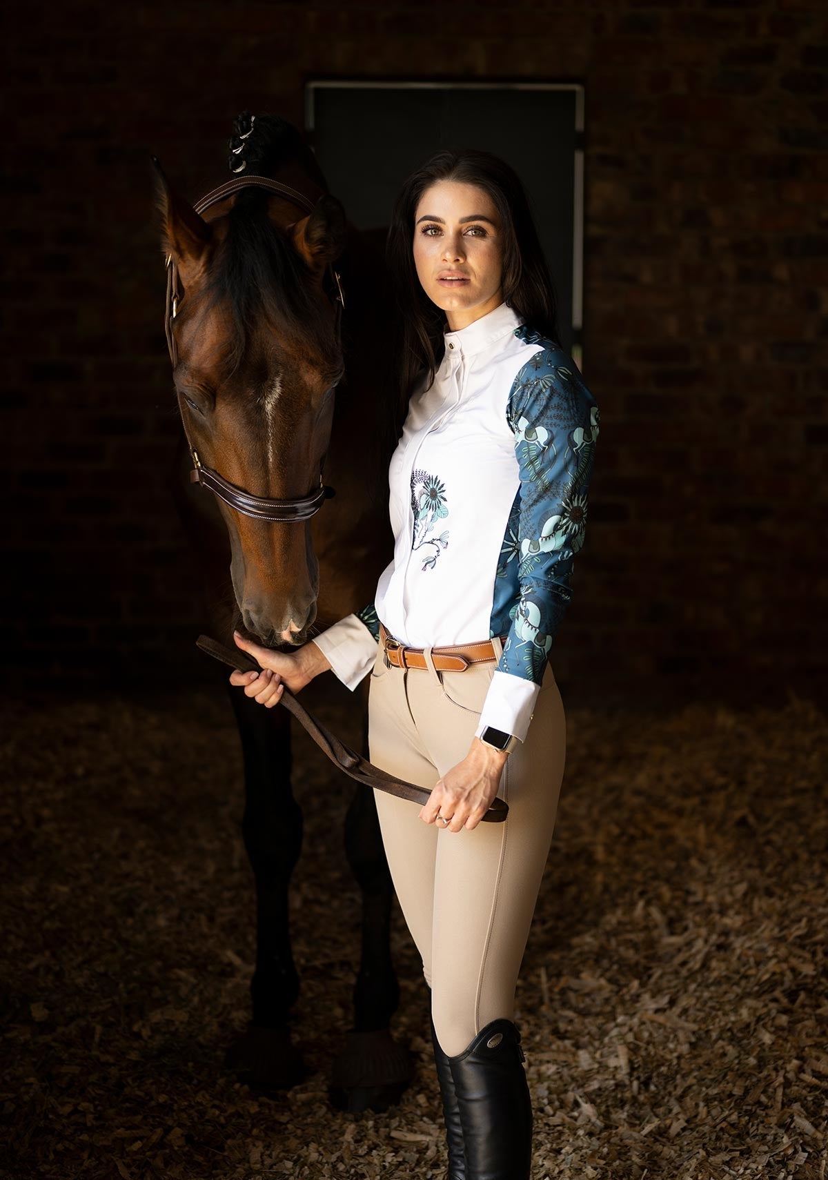 Image of Mint Magic on Harbor Blue Button Show Shirt