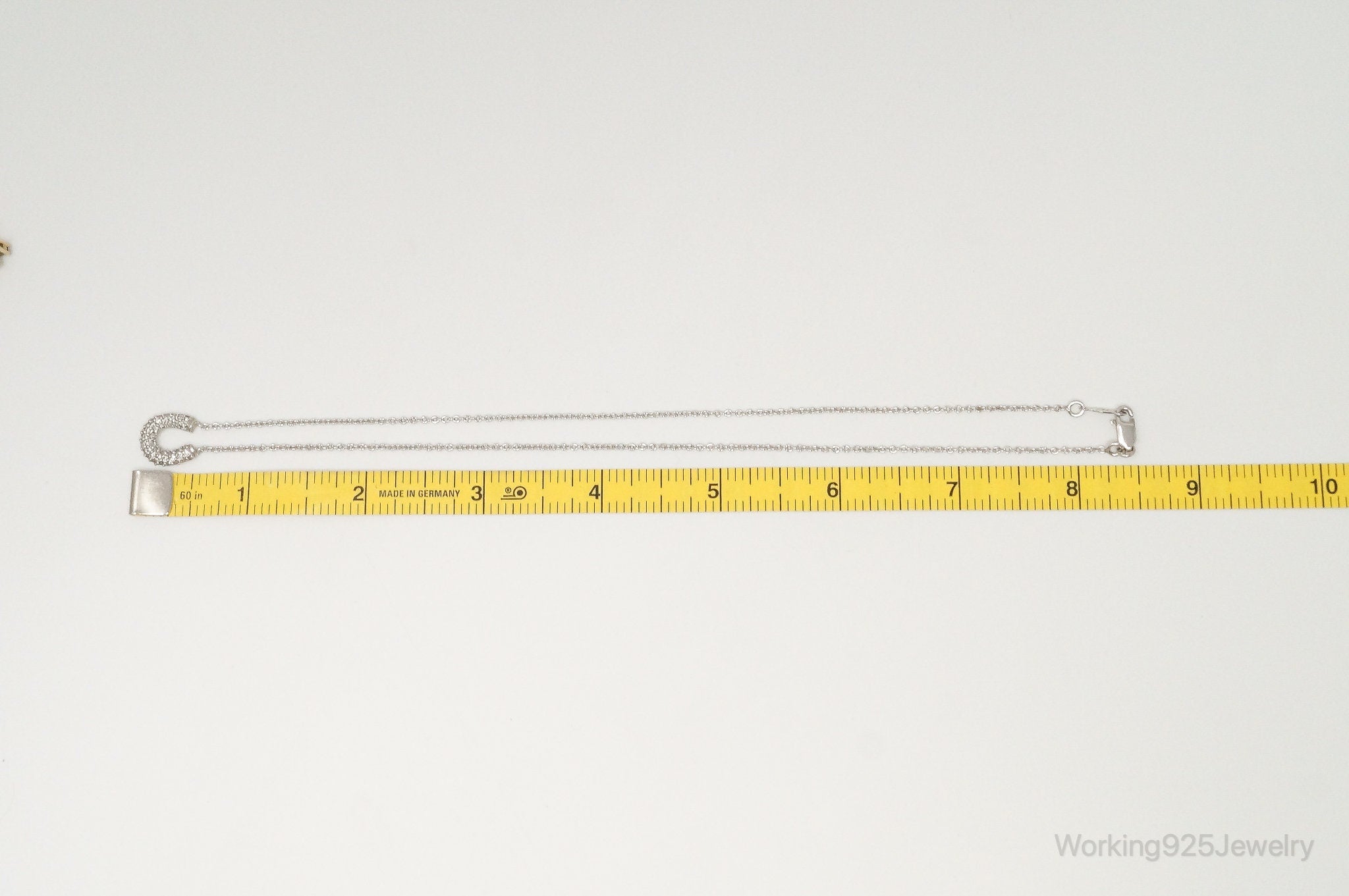 Image of Horse Shoe Cubic Zirconia Sterling Silver Necklace