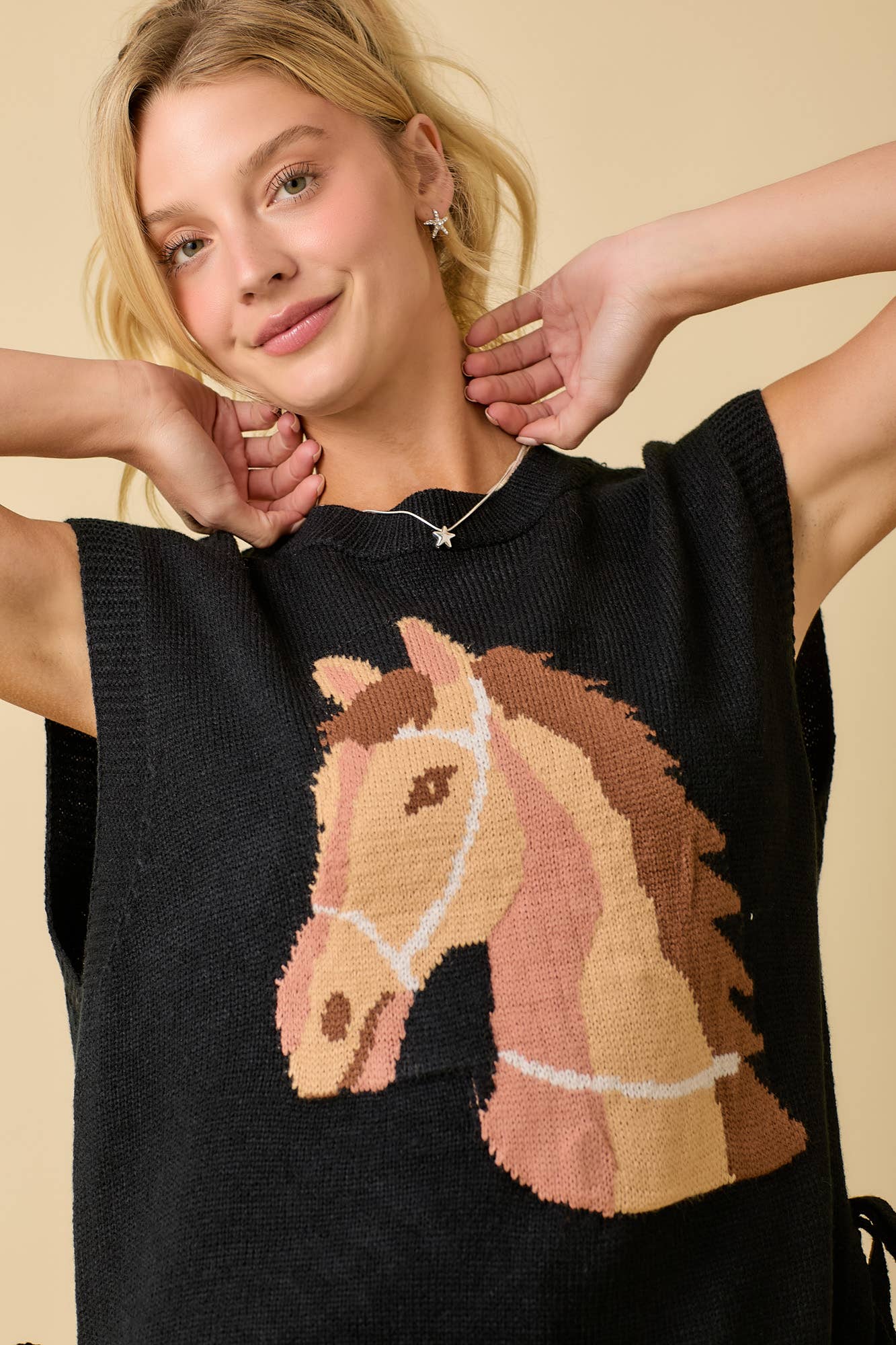 Horse Sweater Knit Top