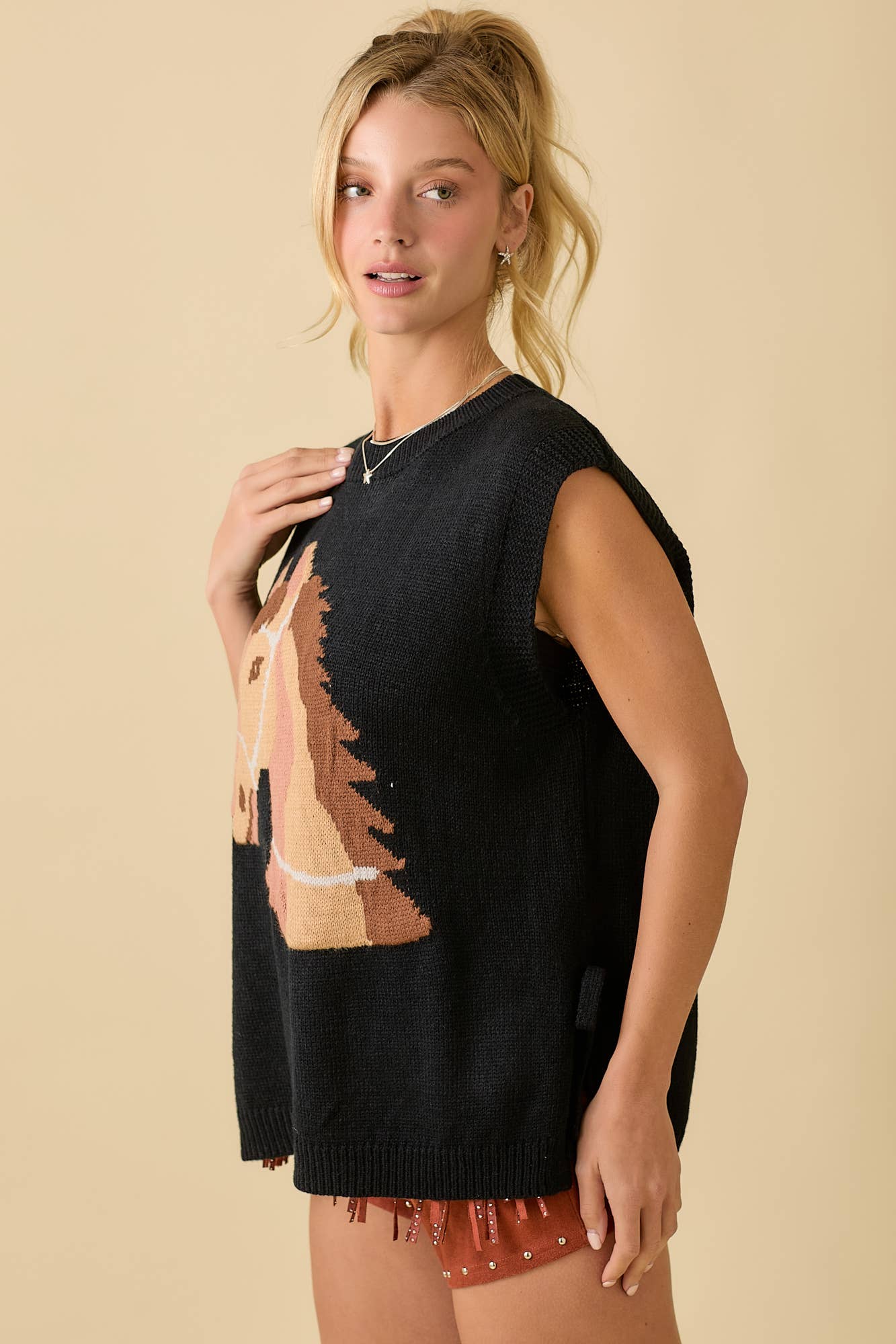 Horse Sweater Knit Top