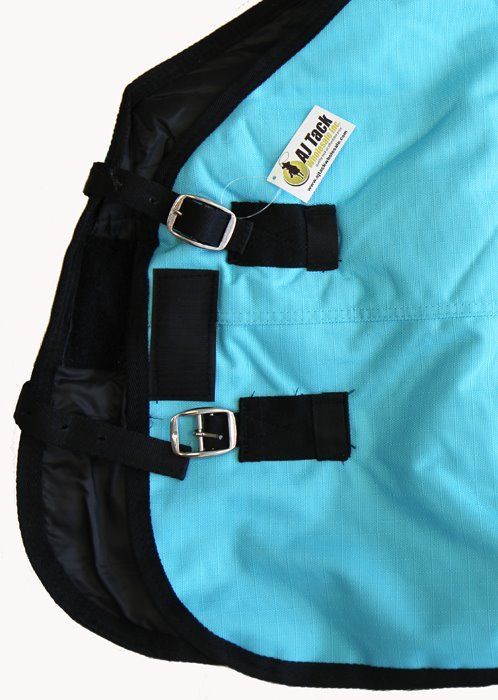 Image of AJ Tack 1200D Horse Turnout Blanket with Storage Bag - Turquoise