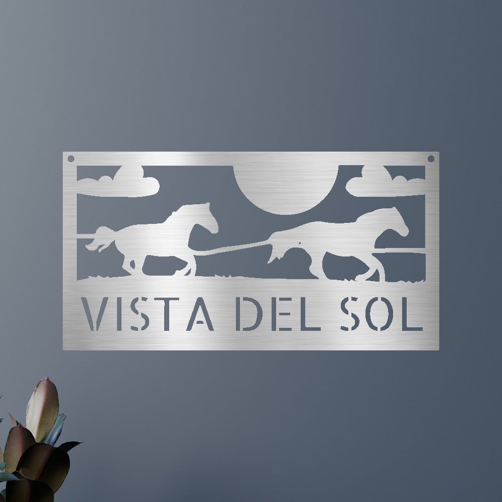 Image of Racing Horses Sign - Custom Metal Sign, Gift For Horse Lover