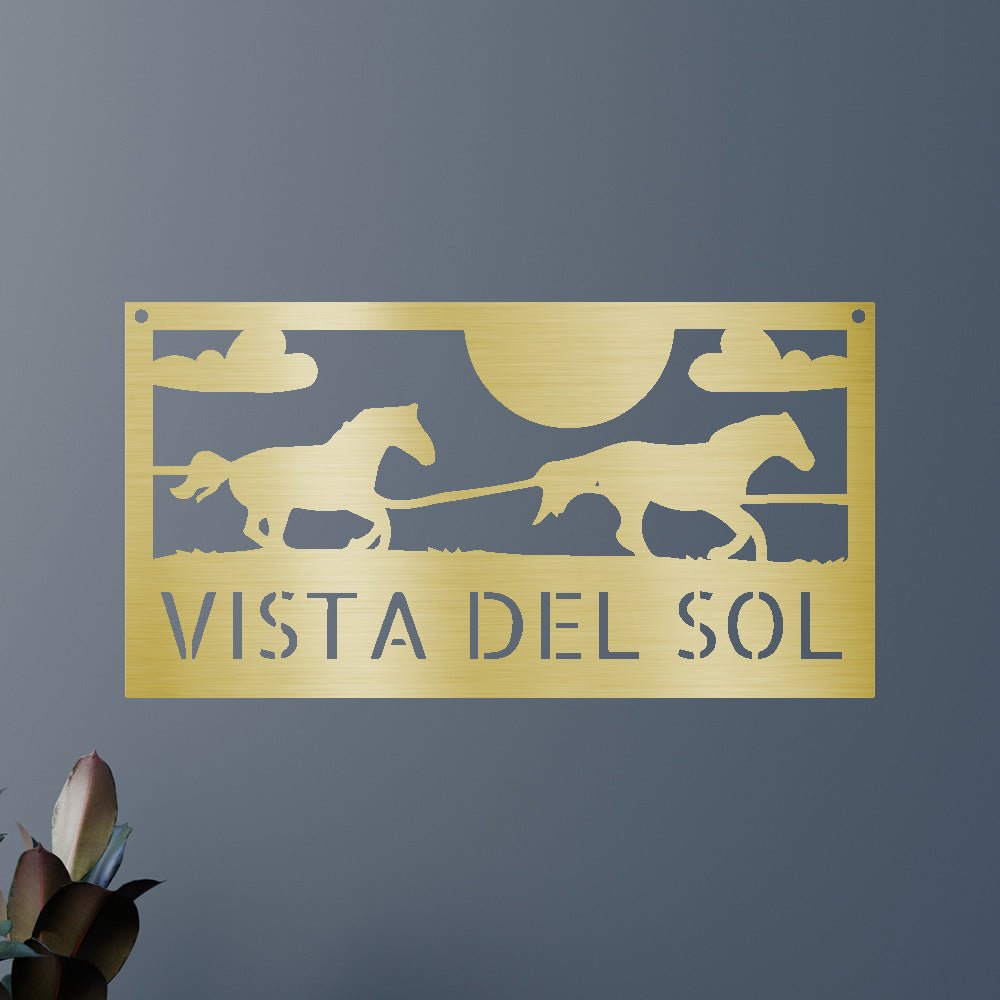 Image of Racing Horses Sign - Custom Metal Sign, Gift For Horse Lover