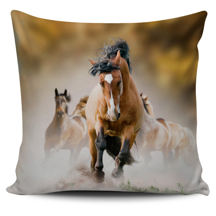 Speed Runners Horses Pillow Cover