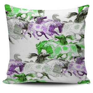 Colorful Horses Runners Pillow Cover