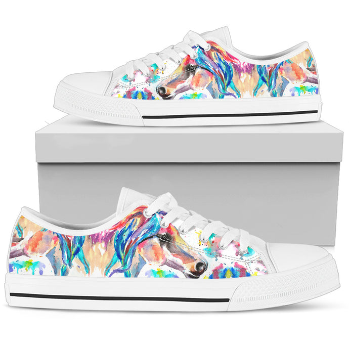 Abstract Beautiful Horse - White Women's Low Top Shoes