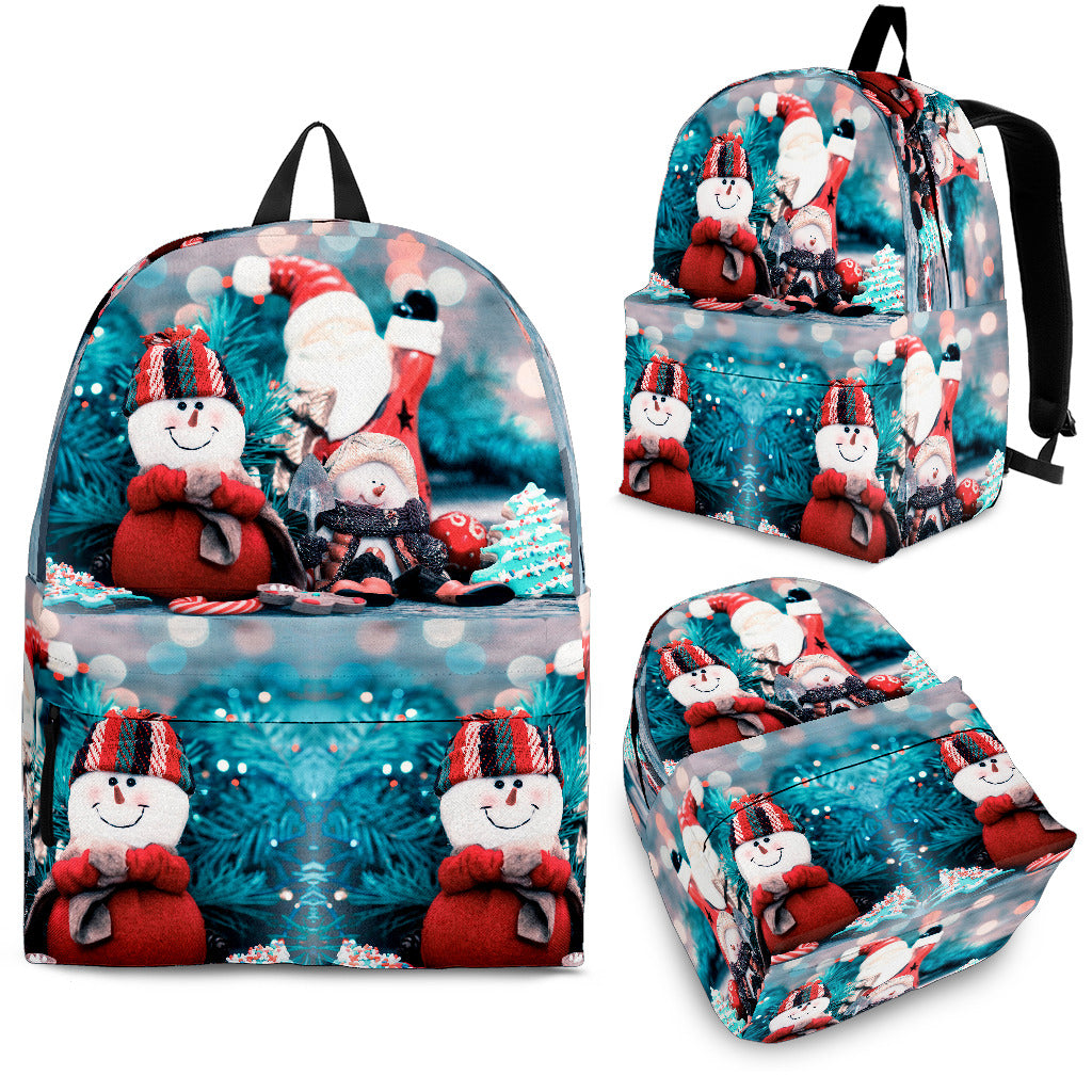 Snow Man with Santa Claus Christmas Backpack
