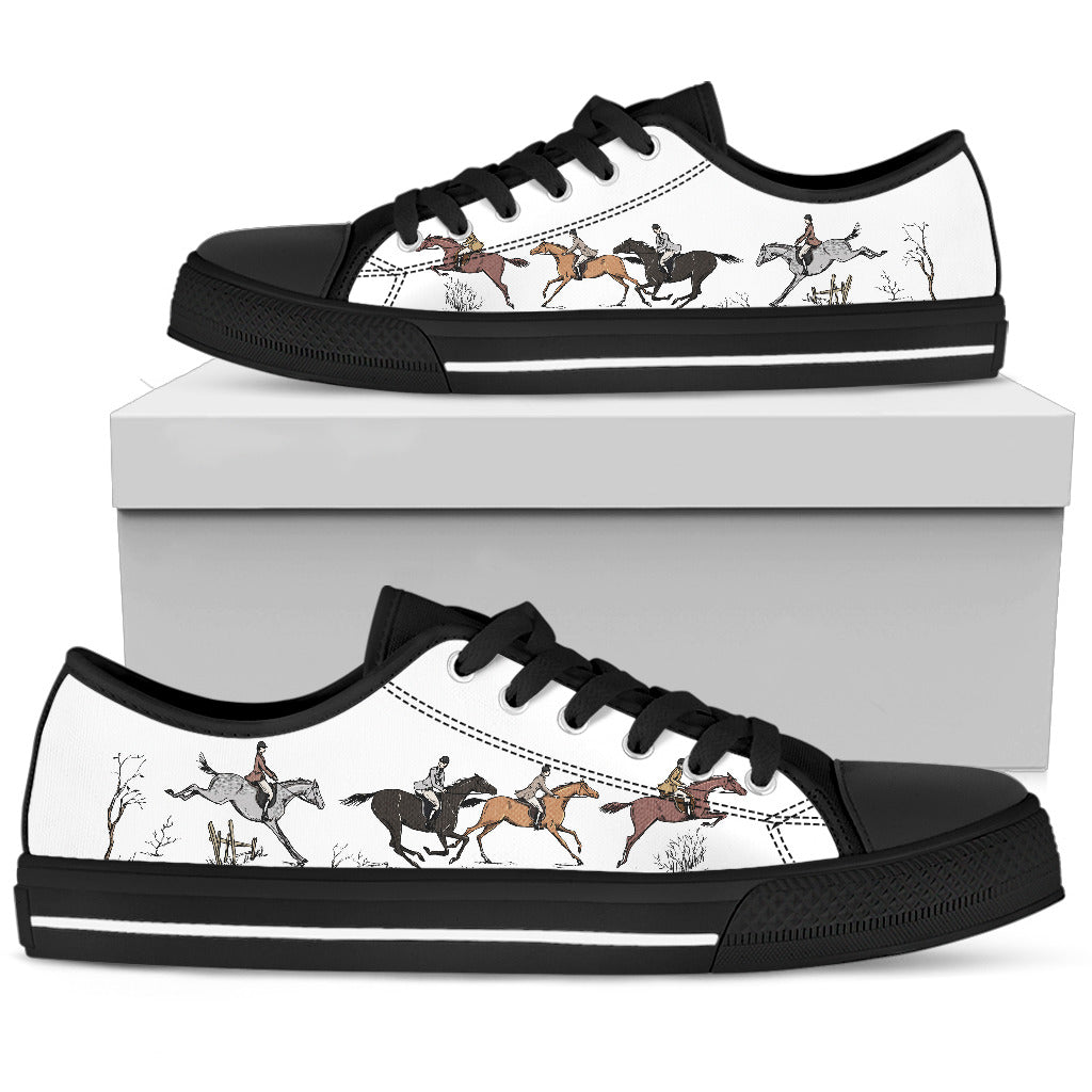 Horse Riders - Black Women's Low Top Shoes