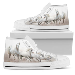 Noble March- White Women's High Top Shoes