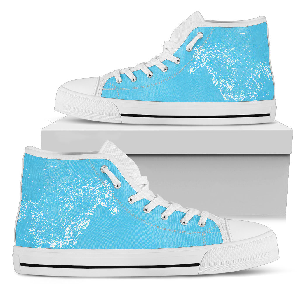 White Shadow Horse Women's High Top Shoes