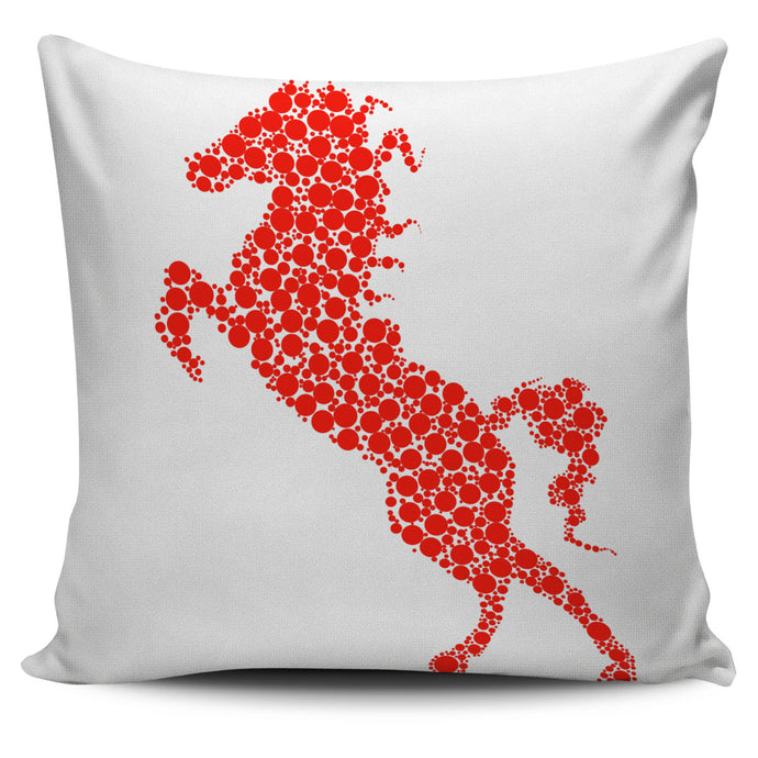Red Standing Horse Pillow Cover