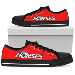 Love Horses - Red Women's Low Top Shoes