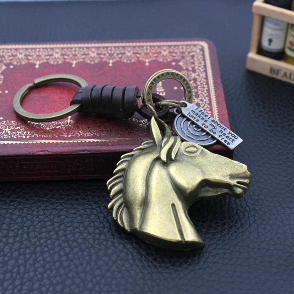 Copper Horse Head Keychain