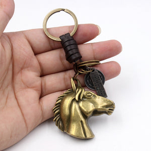 Copper Horse Head Keychain