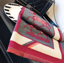 Jacquard Winter Horse Women's Scarves