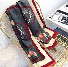 Jacquard Winter Horse Women's Scarves