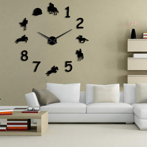 Rodeo Horse Riding Large Wall Clock