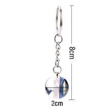 Double Sided Glass Ball Horse Keychain