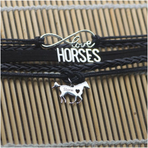 Infinity Customized Horse Name Bracelet (4 Colors)