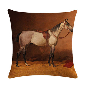 New Horses Cotton Cushion Cover