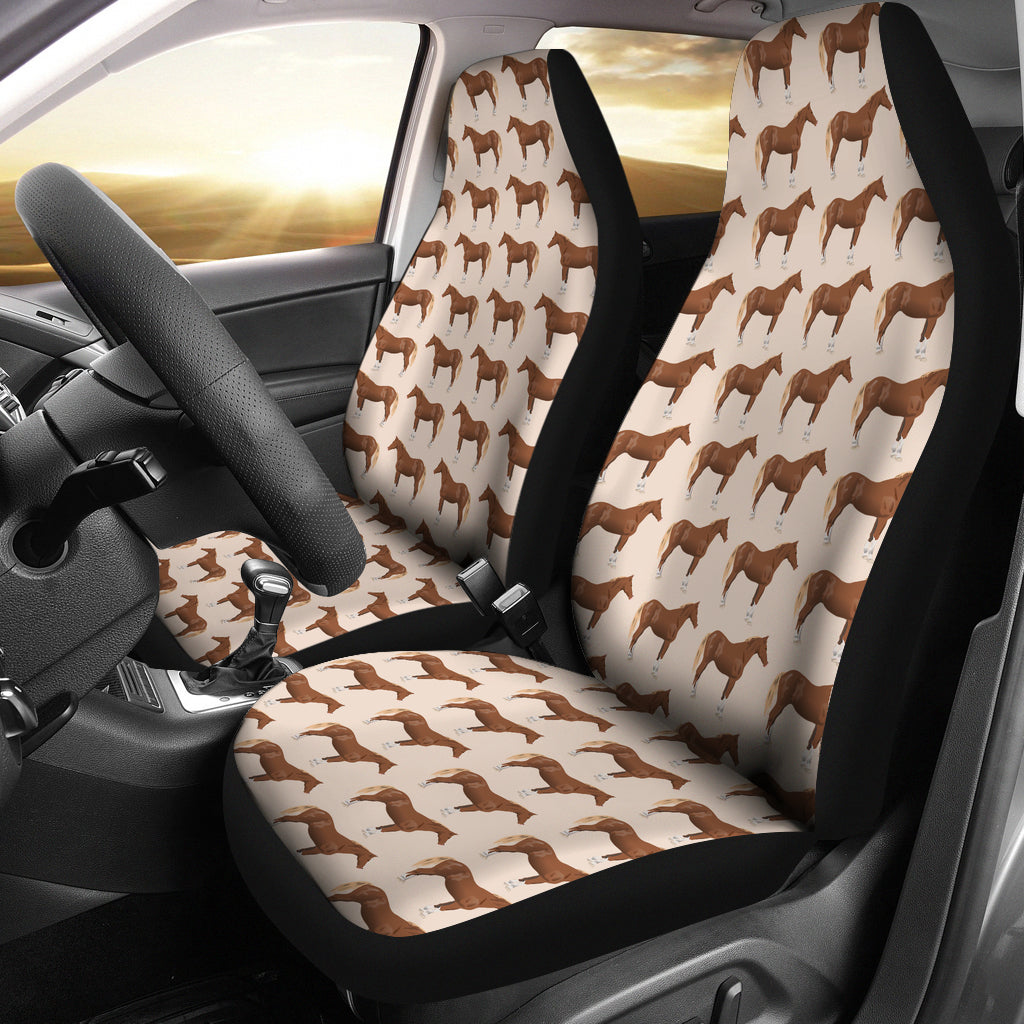 Brown Horses Car Seat Cover