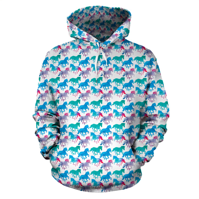 Horse Runners Green-Red Hoodies