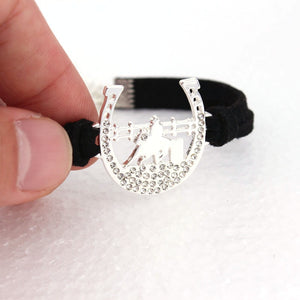 Horseshoe With Riding Horse Bracelet