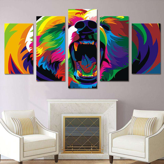 art with roaring Bear