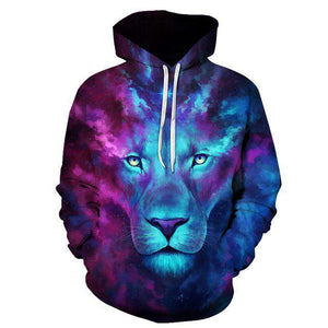 hoodie with majestic Lion displaying