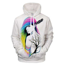 hoodie with artistic Native Indian displaying painted feather
