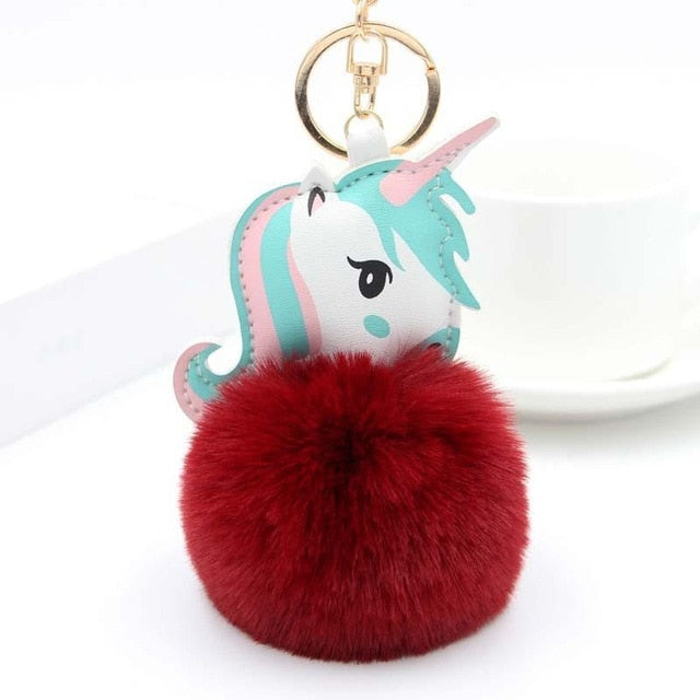 Pompom Unicorn Keychain