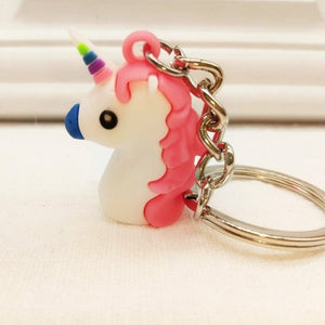 Rubber 3D Unicorn Keychain